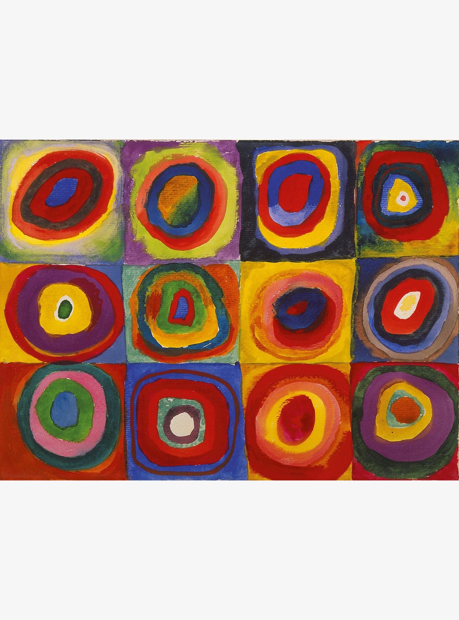Color Study: Squares with Concentric Circles