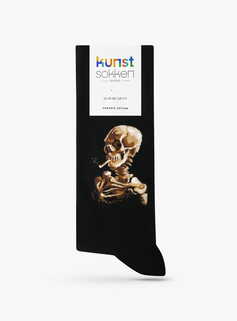 Skull of a Skeleton with Burning Cigarette