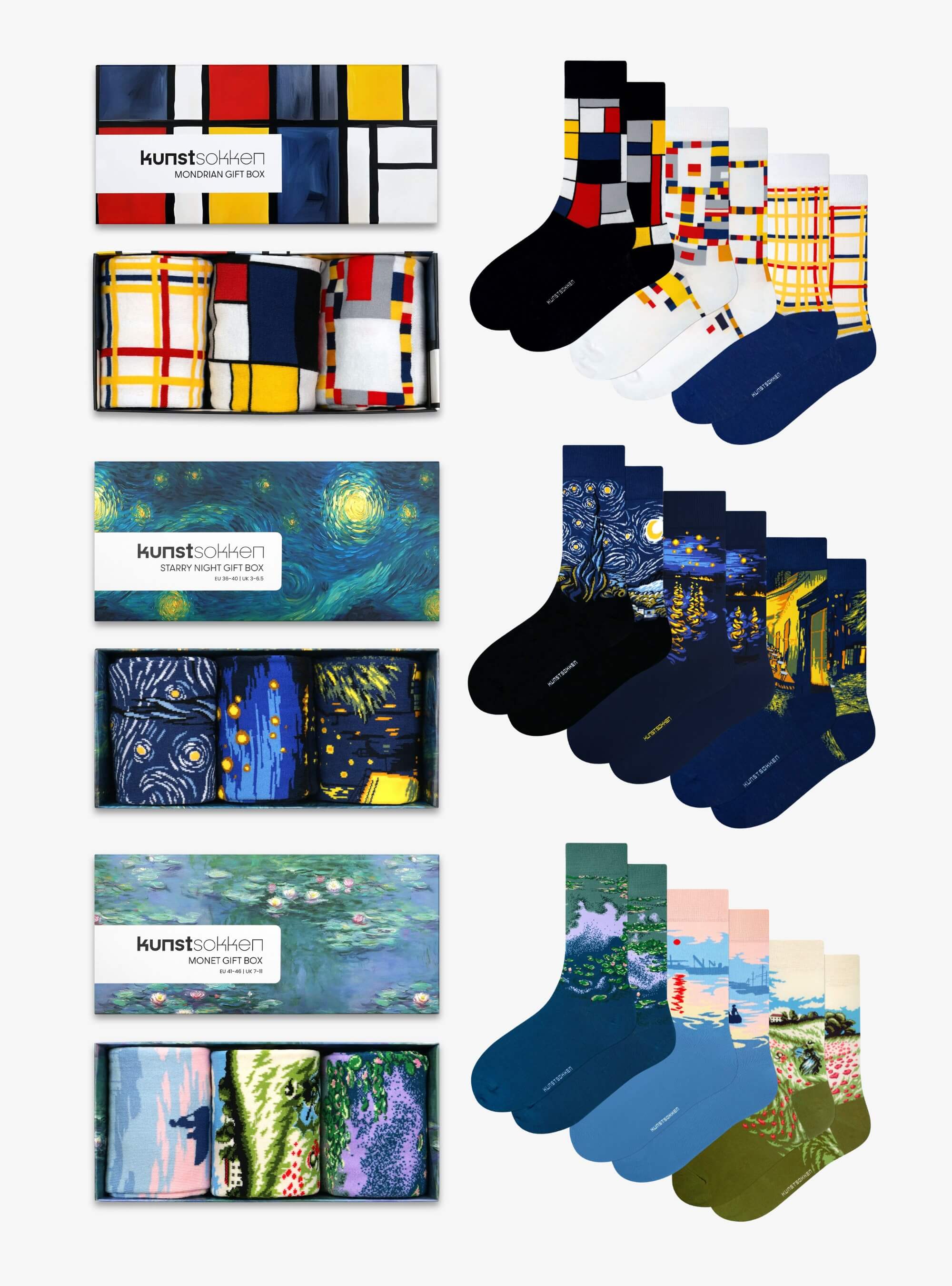 Ultimate Gift Bundle: Mondrian, Van Gogh & Monet