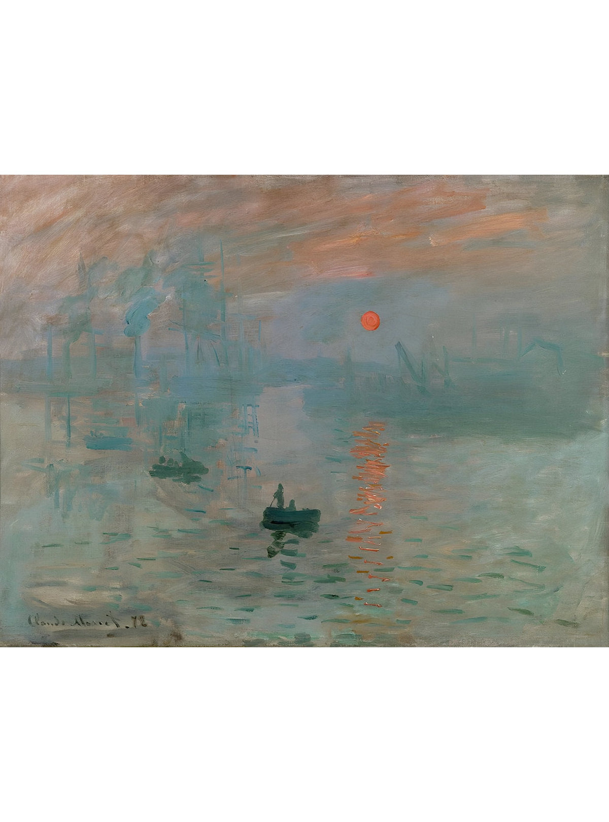 Impressie, Zonsopkomst van Claude Monet, het originele kunstwerk achter de sokken