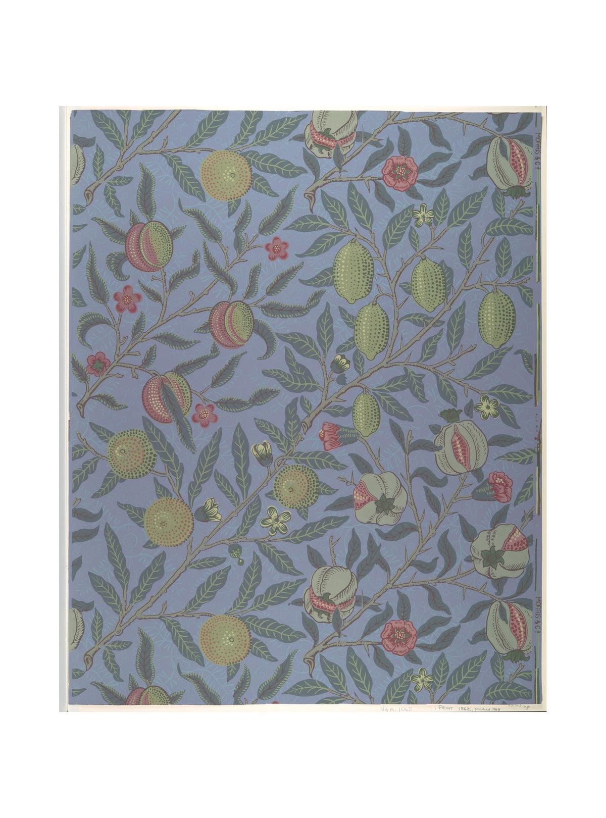 William Morris, Fruit (Pomegranate), jaren 1860, blokgedrukt behang